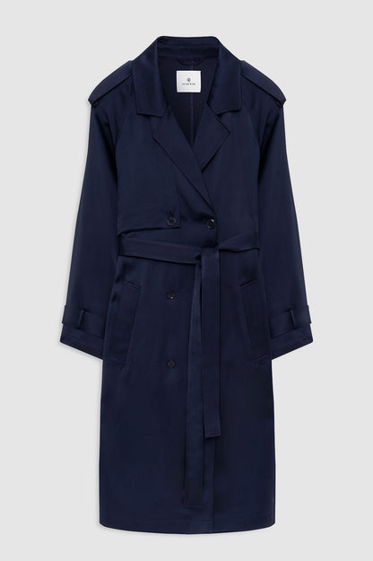RICKIE MAXI TRENCH - NAVY