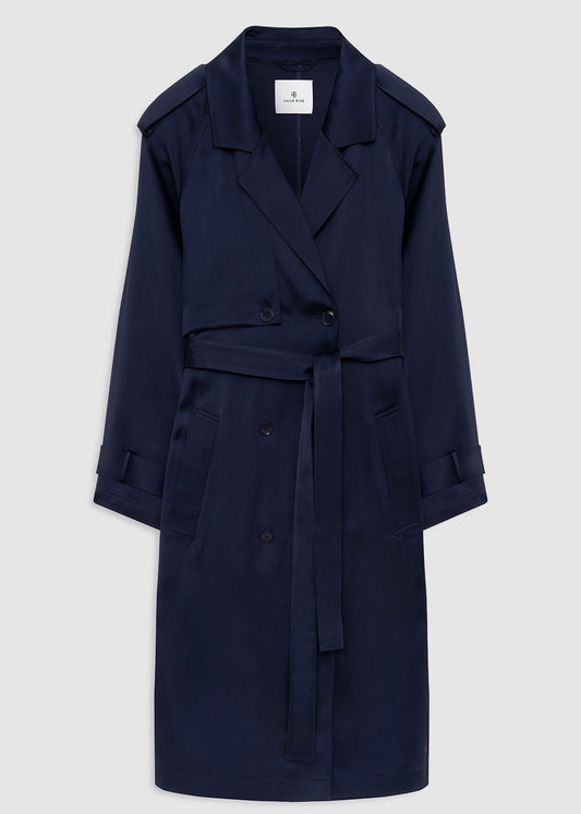 Rickie Maxi Trench - Navy at MOYA - view 1
