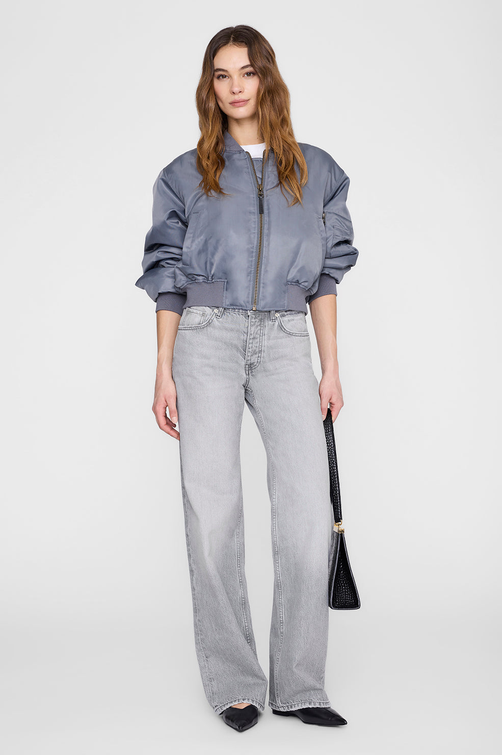 CROPPED LEON BOMBER - DARK GREY