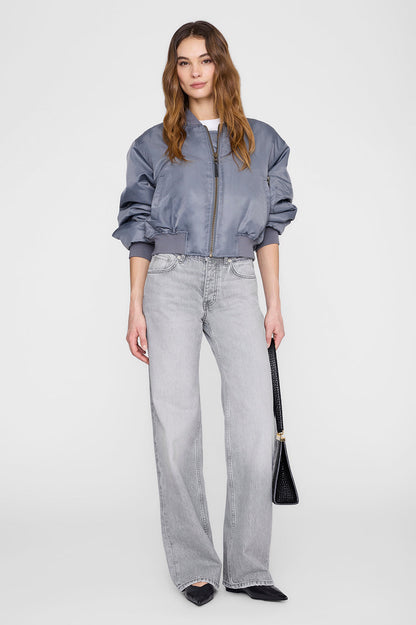 CROPPED LEON BOMBER - DARK GREY