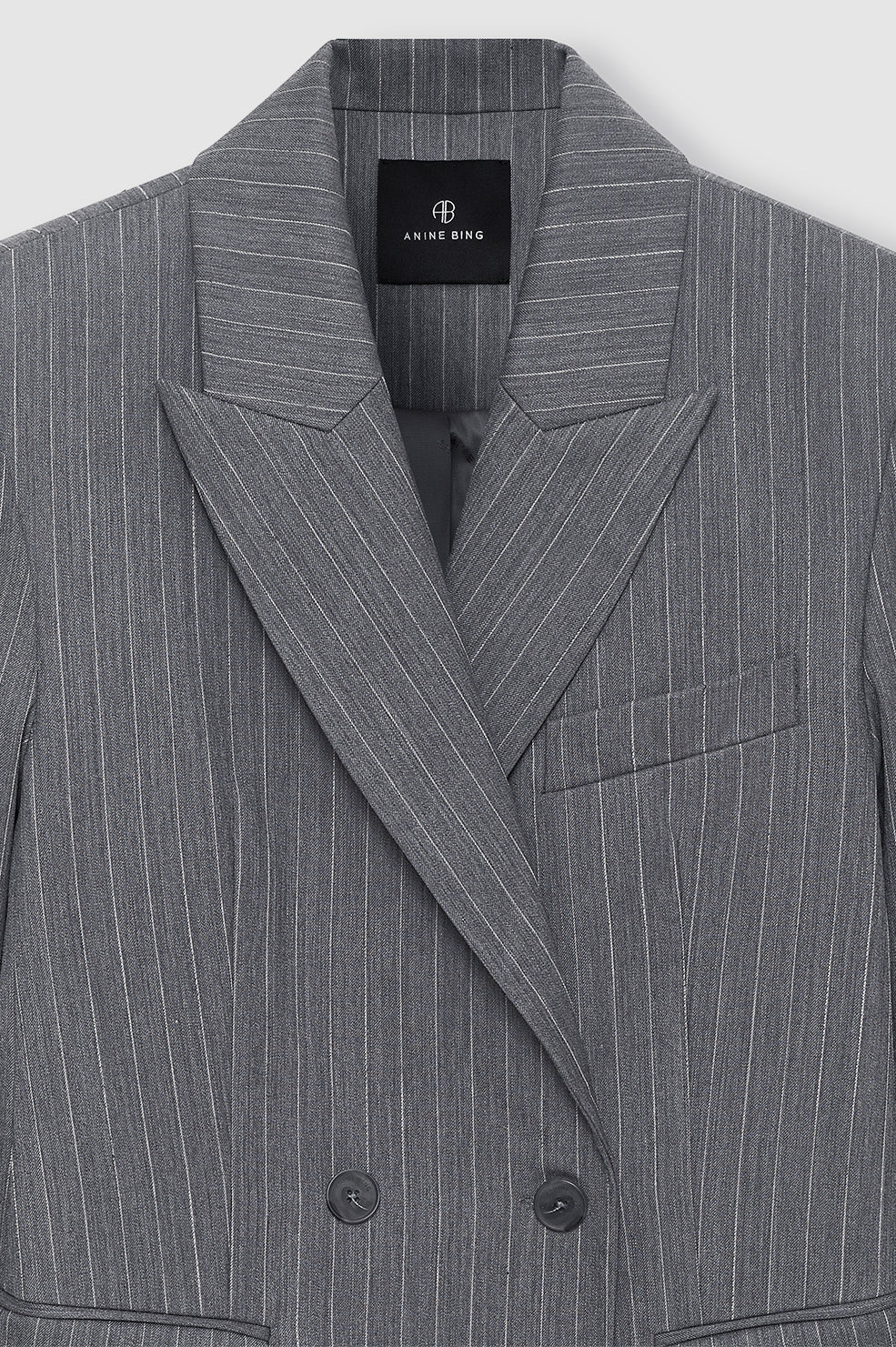TIPHAINE BLAZER - LIGHT GREY PINSTRIPE
