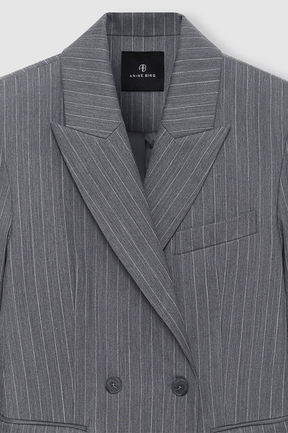 TIPHAINE BLAZER - LIGHT GREY PINSTRIPE