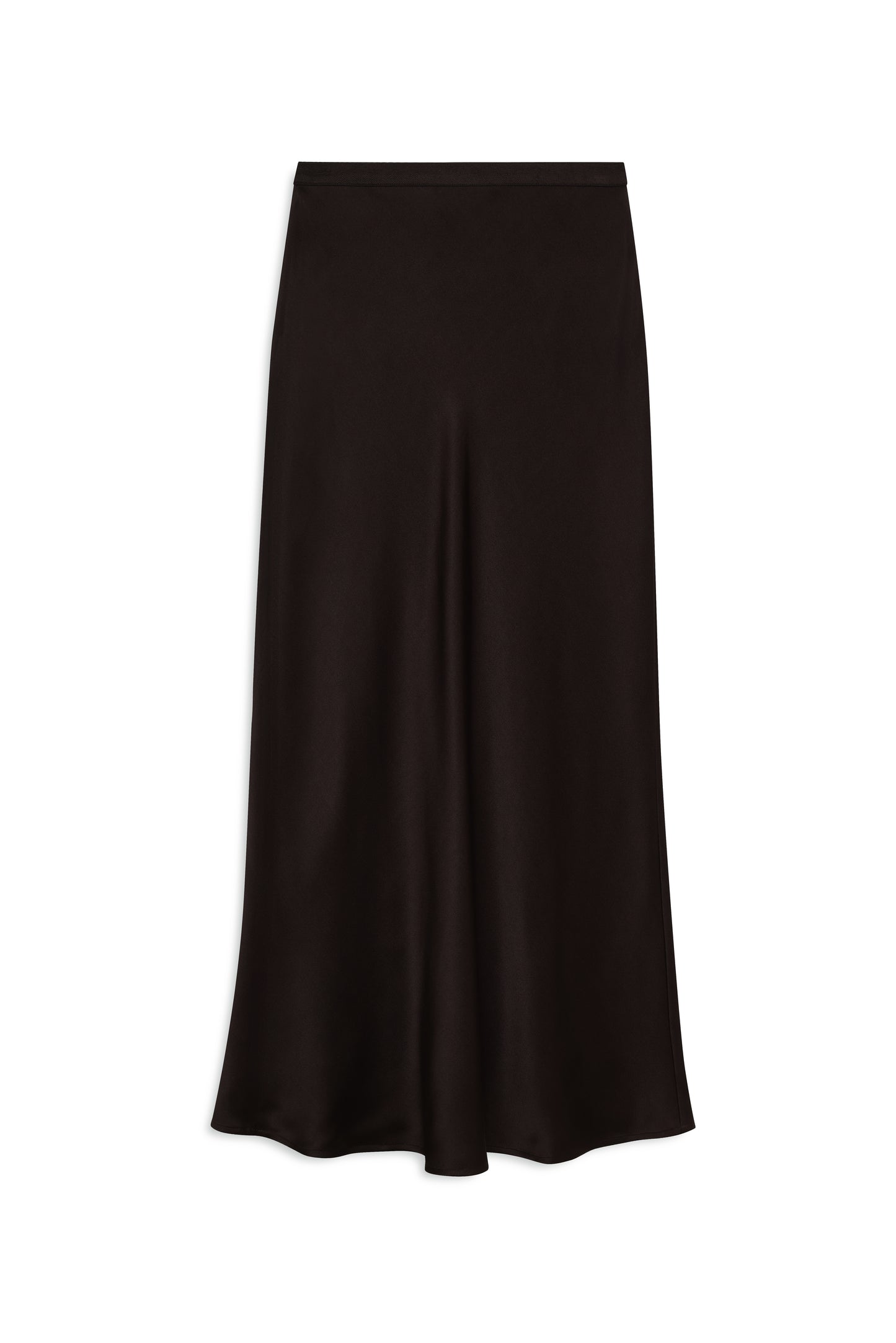 BAR SILK SKIRT - DEEP BROWN