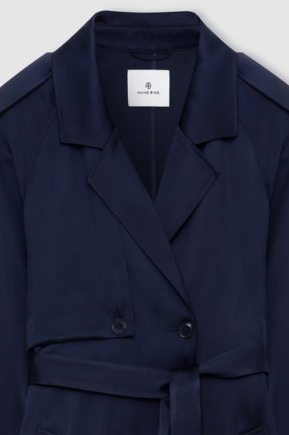 RICKIE MAXI TRENCH - NAVY