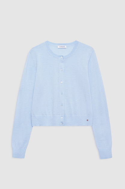 MONI CROP CARDIGAN - PALE BLUE