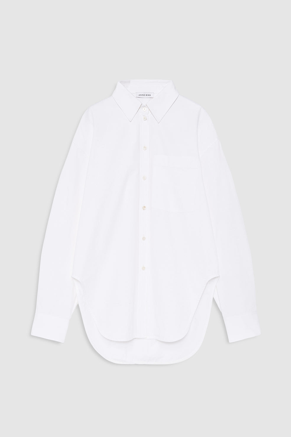 ANINE BING Scott Cropped Cotton Shirt In White - image 3