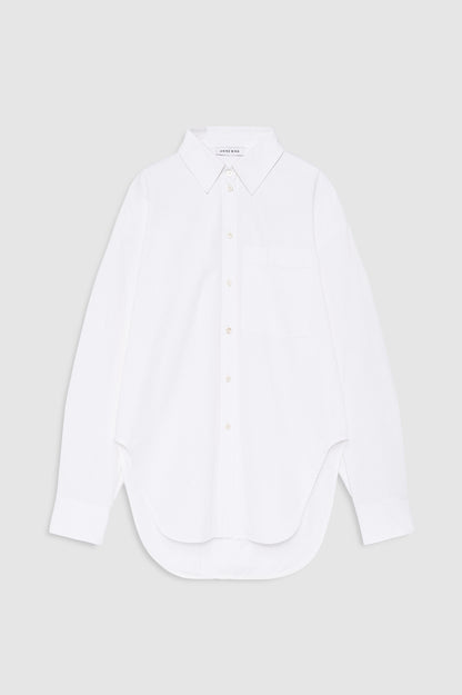 ANINE BING Scott Cropped Cotton Shirt In White - image 3