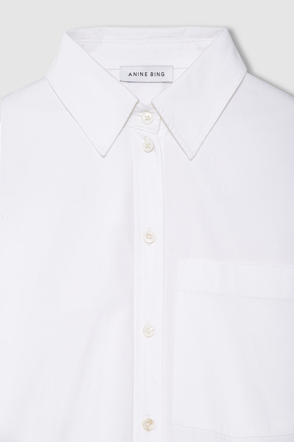 ANINE BING Scott Cropped Cotton Shirt In White - image 4