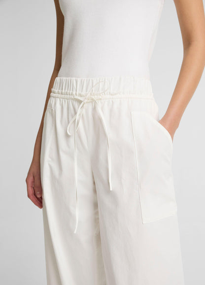 MID RISE COTTON DRAWSTRING PANT OFF WHITE