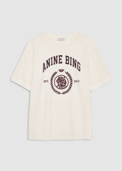 Jaylin Tee Collegiate In Cream by ANINE BING - view 1