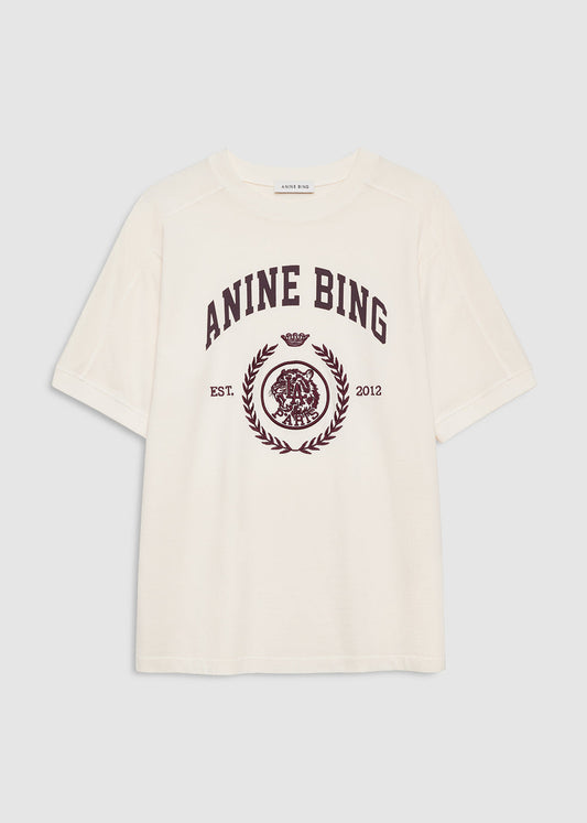 Jaylin Tee Collegiate In Cream by ANINE BING - view 1