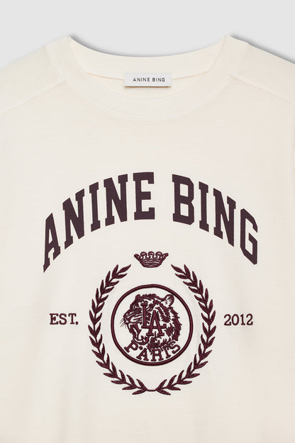 Jaylin Tee Collegiate In Cream by ANINE BING - view 4