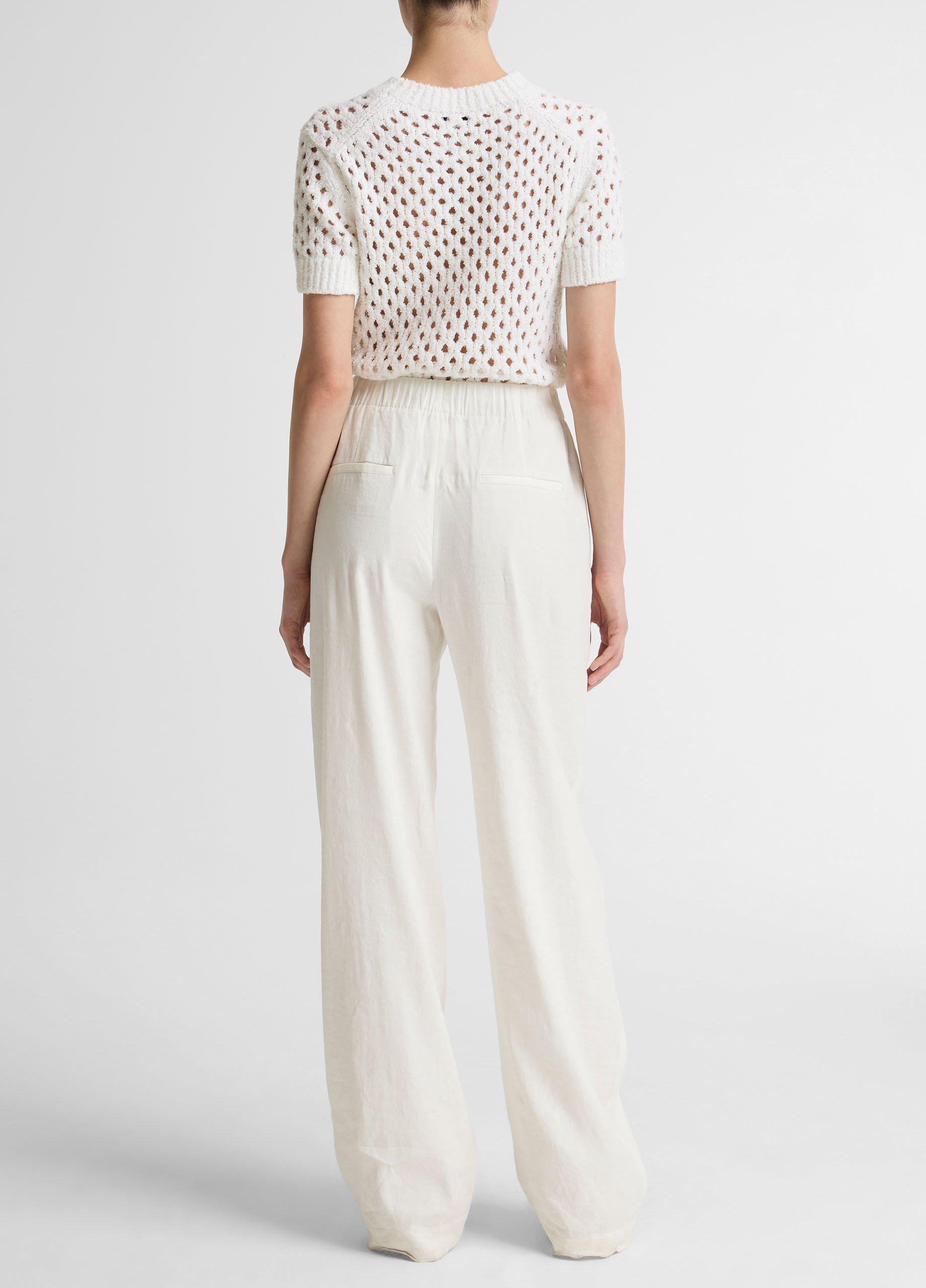 Joan High Rise Pull-On Linen Pant Off White by Vince - view 3