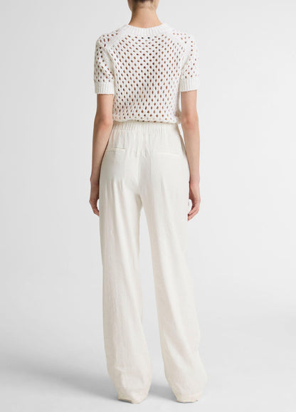 Joan High Rise Pull-On Linen Pant Off White by Vince - view 3