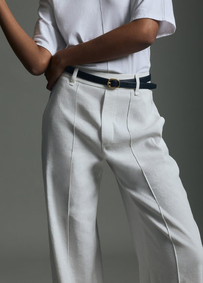 Joan High Rise Pull-On Linen Pant Off White by Vince - view 6