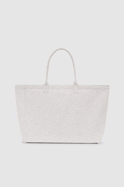 LEO CANVAS TOTE - WASHED WHITE LEOPARD