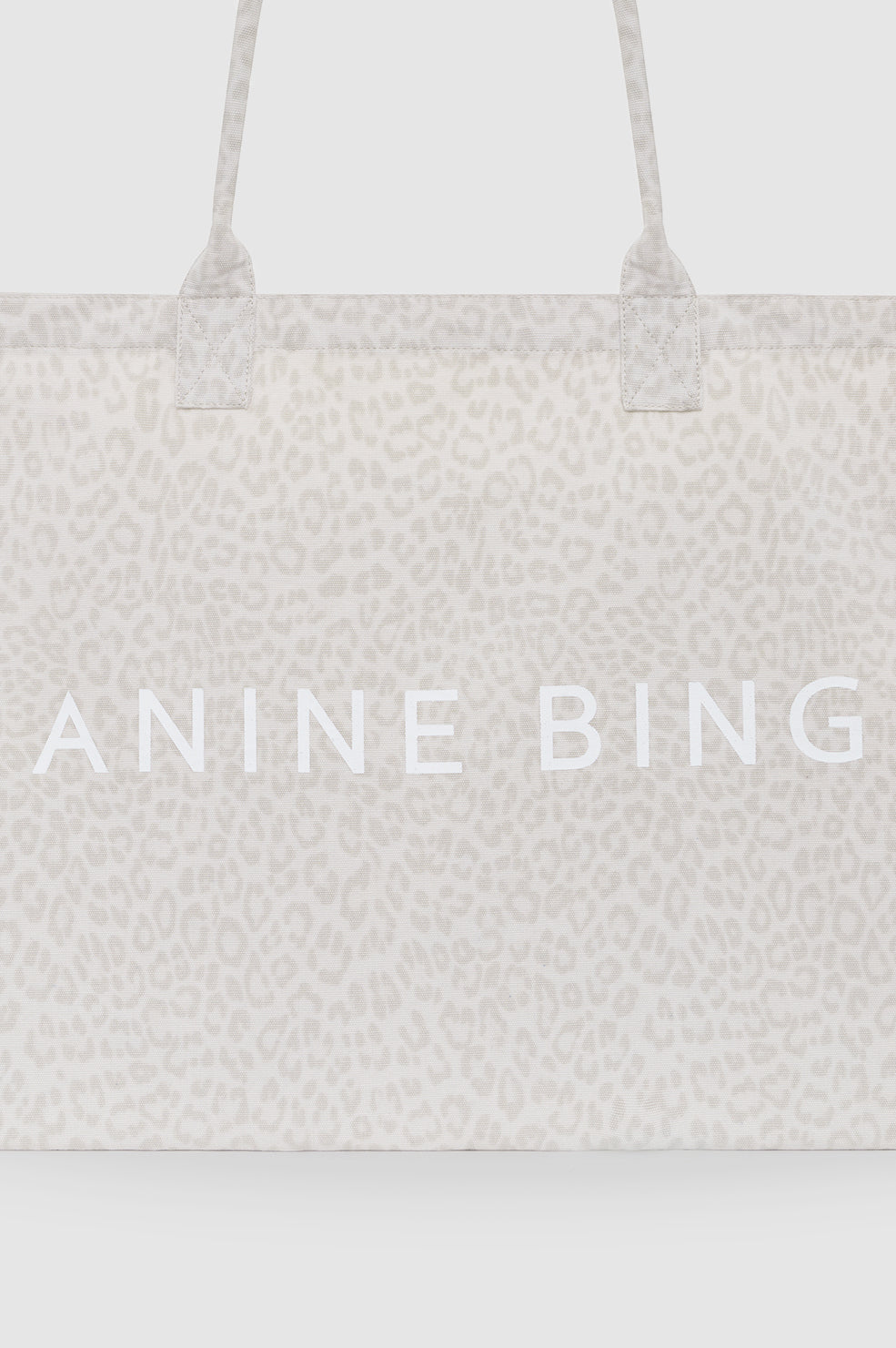 LEO CANVAS TOTE - WASHED WHITE LEOPARD
