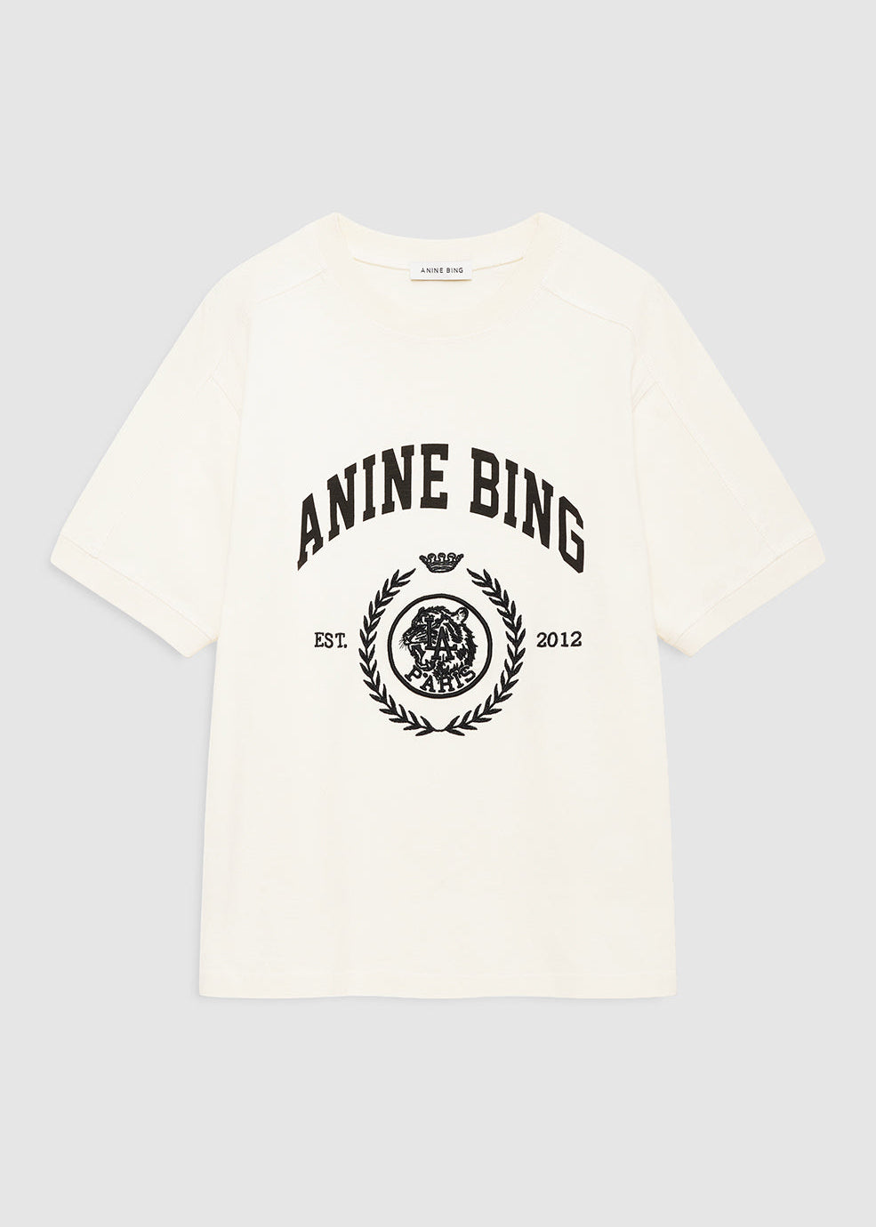 Jaylin Tee Collegiate In Washed Cream by ANINE BING - view 1