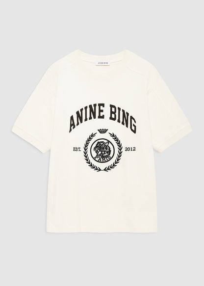 Jaylin Tee Collegiate In Washed Cream by ANINE BING - view 1