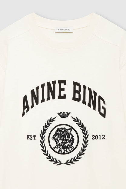 Jaylin Tee Collegiate In Washed Cream by ANINE BING - view 5