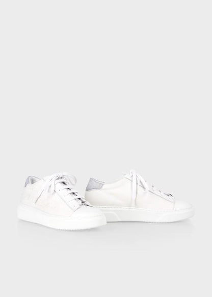 CLASSIC WHITE TRAINERS WITH MC LOGO DETAIL