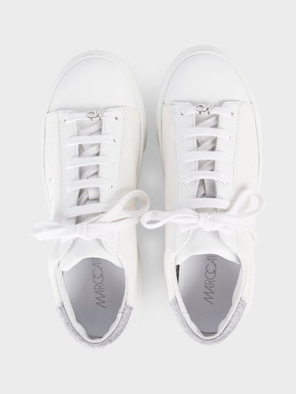 CLASSIC WHITE TRAINERS WITH MC LOGO DETAIL