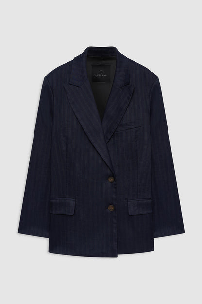 ARETHA BLAZER NAVY PINSTRIPE BLAZER