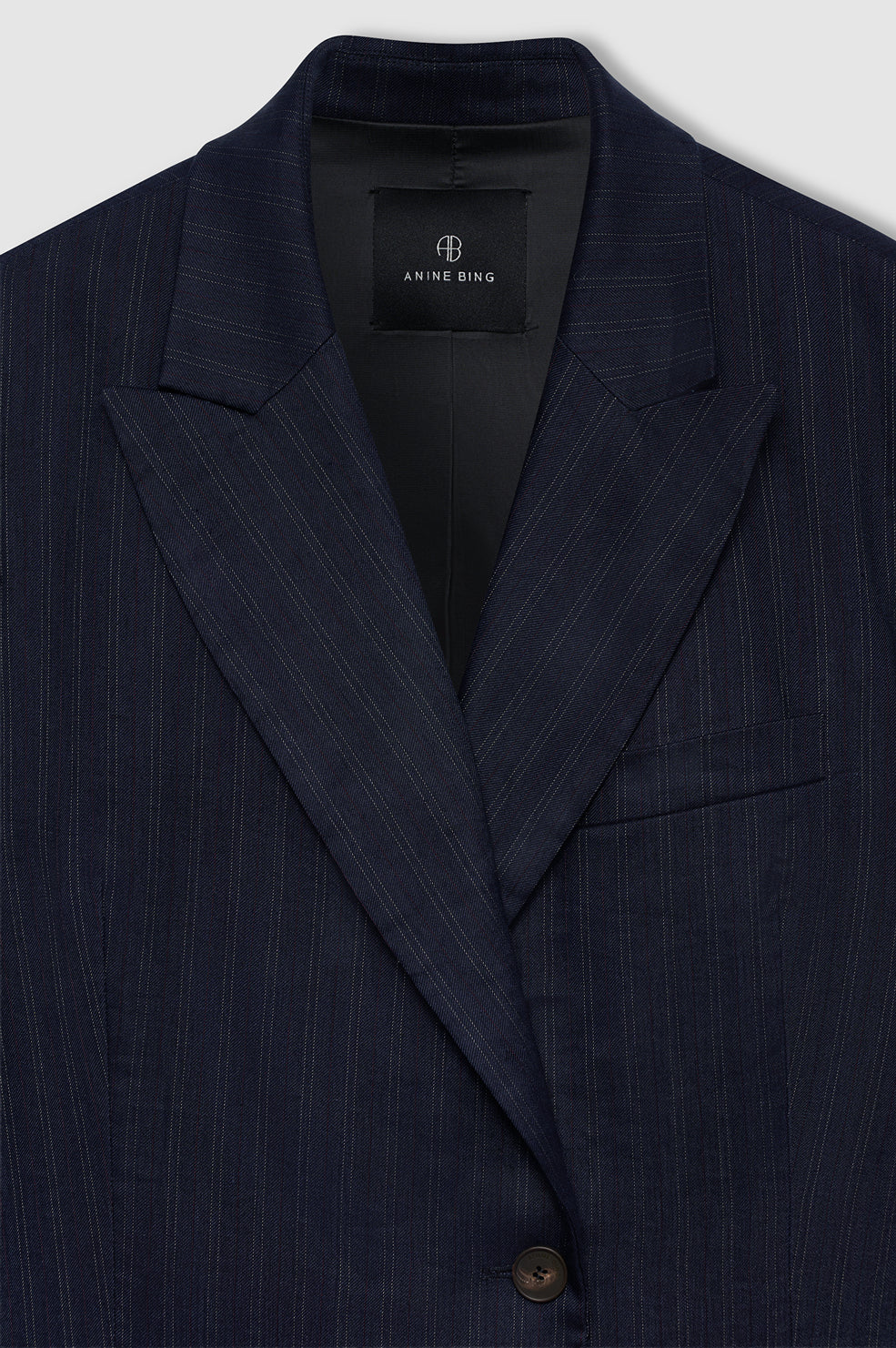 ARETHA BLAZER NAVY PINSTRIPE BLAZER