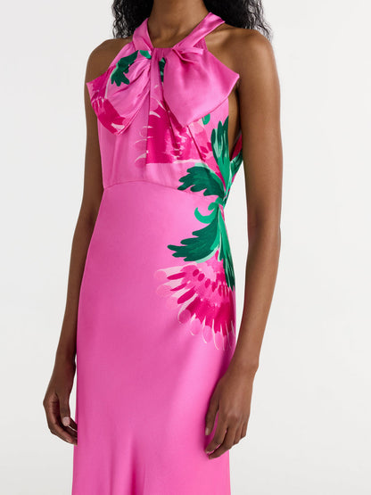 SUZETTE LONG DRESS PHLOX FEATHER PLMT