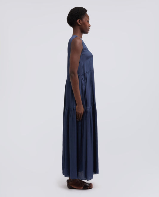 SLEEVELESS MAXI DRESS WITH INVERTED PLEAT MOD. 2974