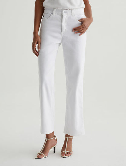 BRINLEY MID RISE STRAIGHT CROP WHITE