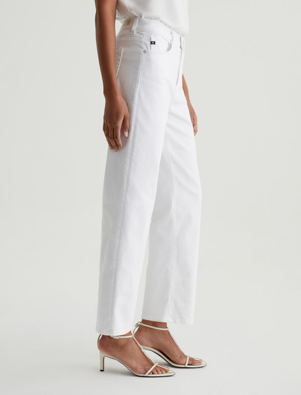 BRINLEY MID RISE STRAIGHT CROP WHITE