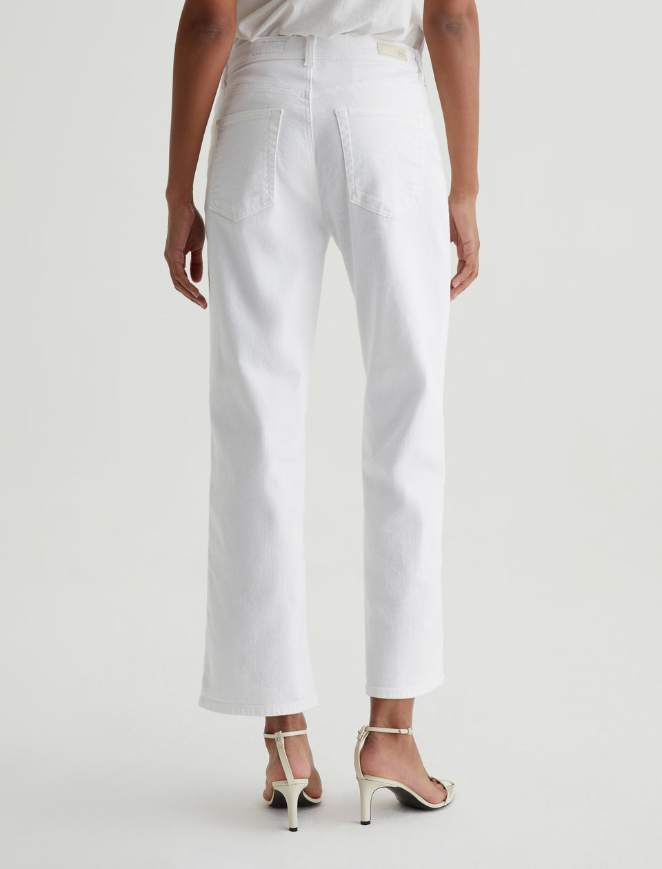 BRINLEY MID RISE STRAIGHT CROP WHITE