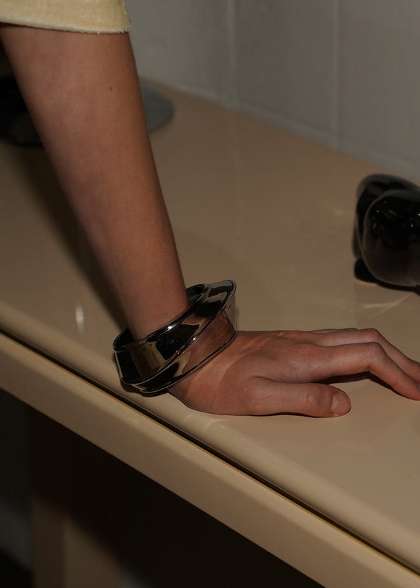 June Medium Bangle In Rhodium Silver by Anna Rossi Jewellery - view 2