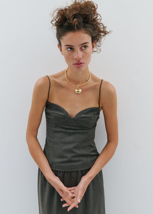 Structural Pendant Necklace In Gold by Anna Rossi Jewellery - view 1