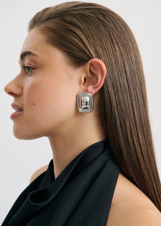 Rome Earring In Rhodium Silver by Anna Rossi Jewellery - view 1