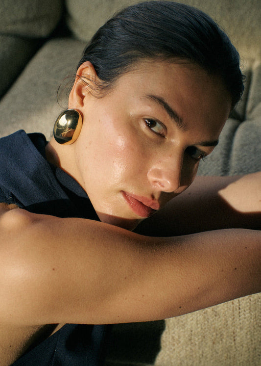 Ovale Earring In Gold by Anna Rossi Jewellery - view 1