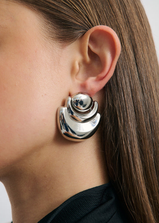 Eden Earring In Rhodium Silver by Anna Rossi Jewellery - view 2