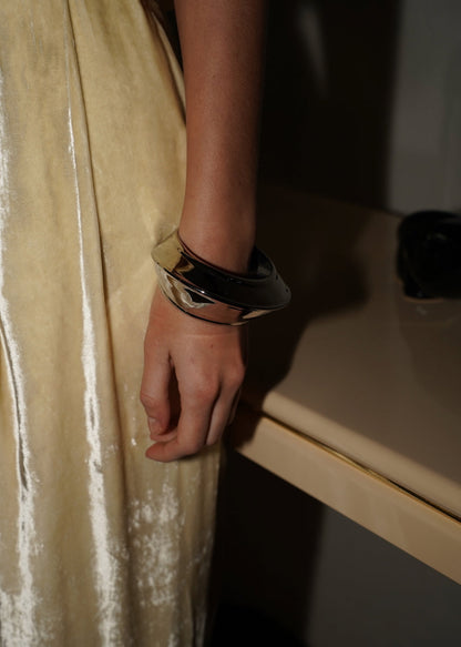 June Medium Bangle In Rhodium Silver by Anna Rossi Jewellery - view 3