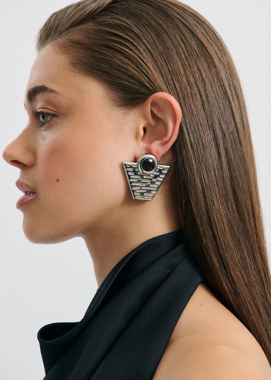 Della Earring In Rhodium Silver by Anna Rossi Jewellery - view 1