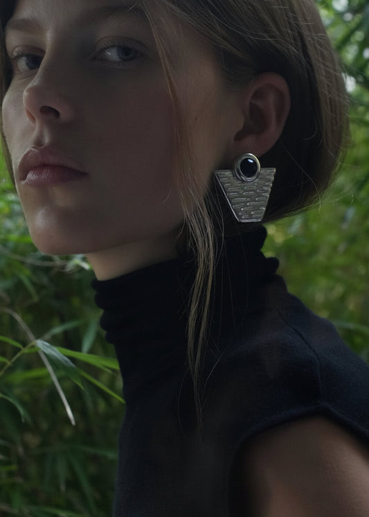 Della Earring In Rhodium Silver by Anna Rossi Jewellery - view 2