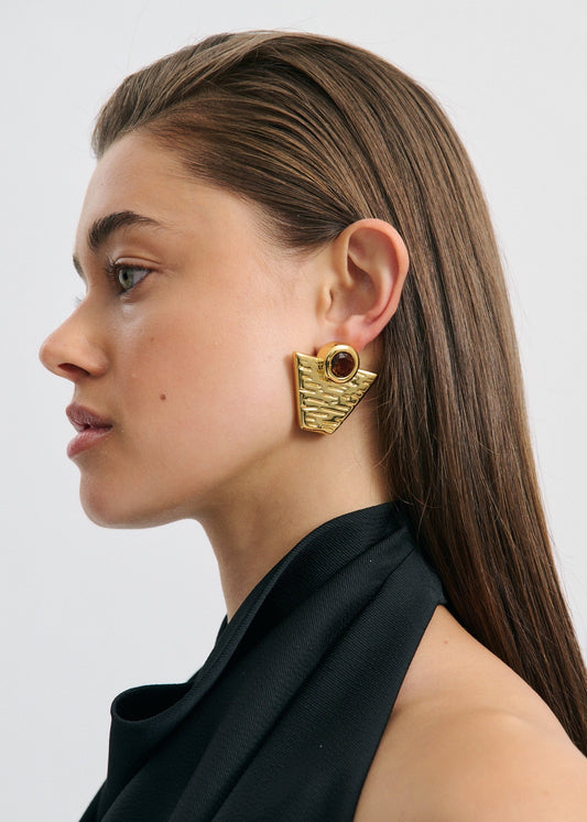 Della Earring In Gold by Anna Rossi Jewellery - view 2