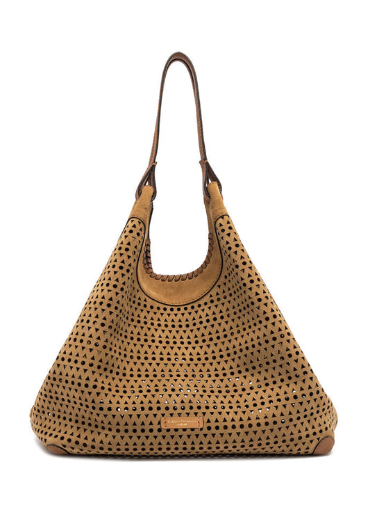 DUA PERFORATED SUEDE LARGE BAG