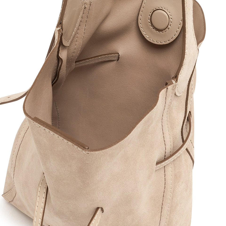 SIENNA MINI SUEDE NUDE HANDBAG