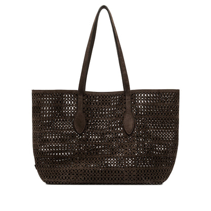 Mashup Suede Laser Cut Tote Bag Moka by Gianni Chiarini - exclusive to MOYA