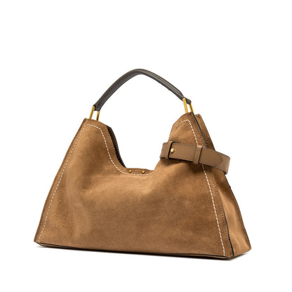 AURORA SUEDE HANDBAG CARAMEL