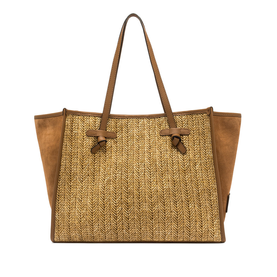 MARCELLA BAG COOKIE RAFFIA & SUEDE