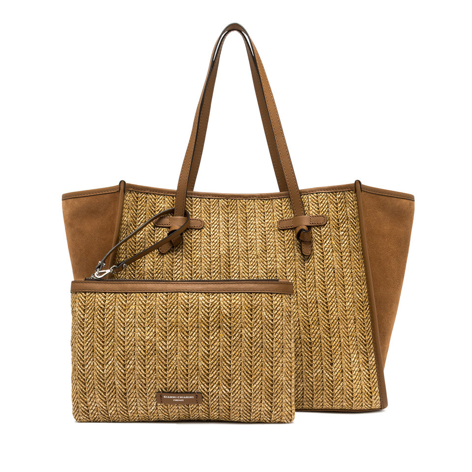 MARCELLA BAG COOKIE RAFFIA & SUEDE