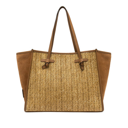 MARCELLA BAG COOKIE RAFFIA & SUEDE