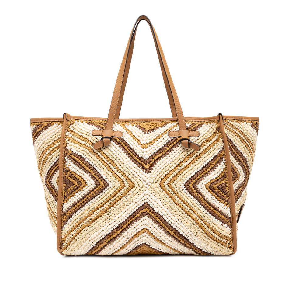 MARCELLA BAG CUOIO RAFFIA